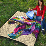 Colorful Tyrannosaurus Rex Print Quilt