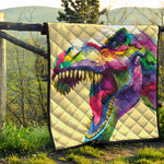 Colorful Tyrannosaurus Rex Print Quilt