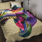 Colorful Tyrannosaurus Rex Print Quilt Bed Set