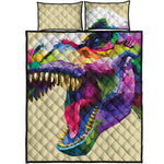 Colorful Tyrannosaurus Rex Print Quilt Bed Set