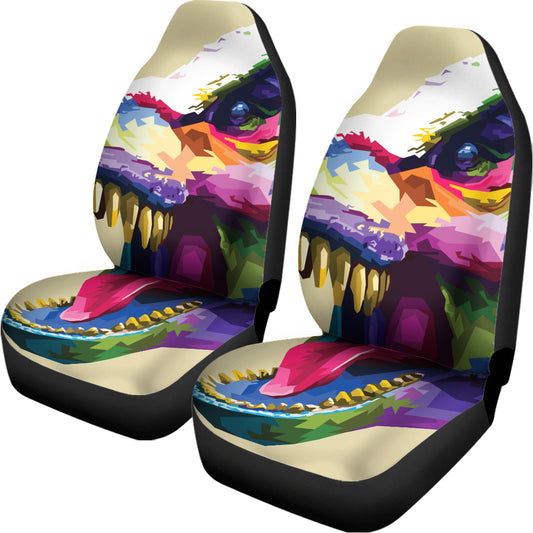 Colorful Tyrannosaurus Rex Print Universal Fit Car Seat Covers