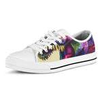 Colorful Tyrannosaurus Rex Print White Low Top Shoes