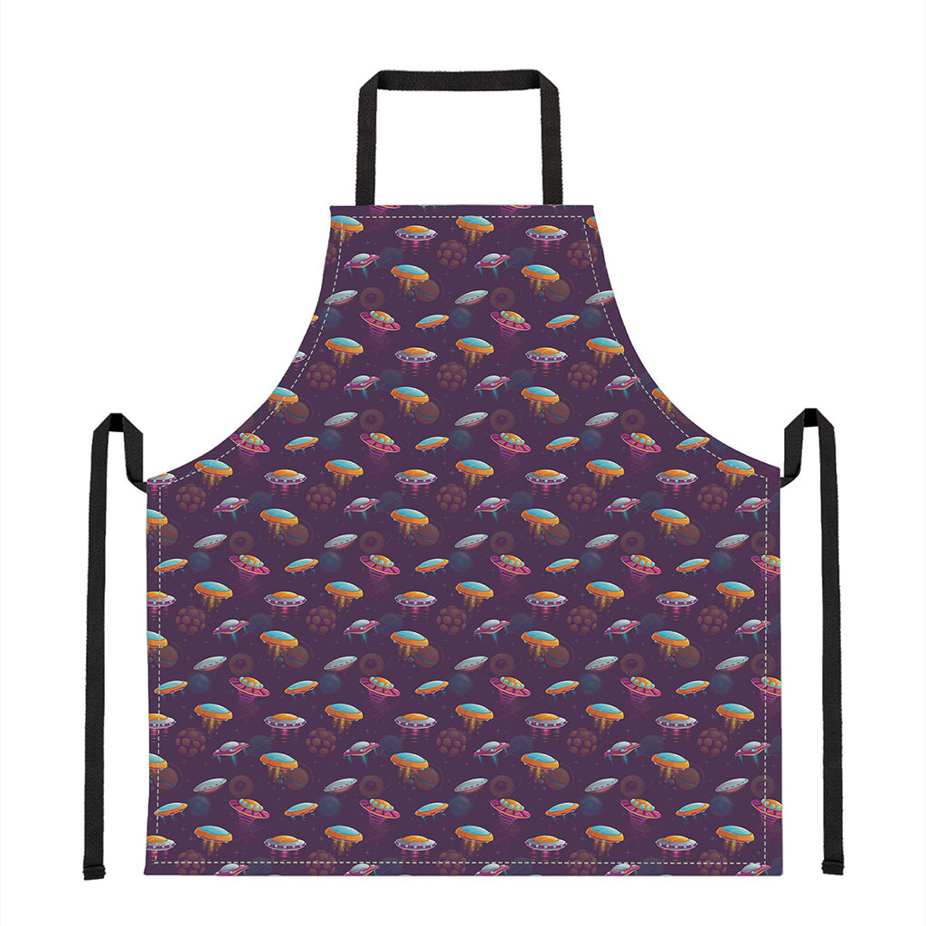 Colorful UFO Pattern Print Apron