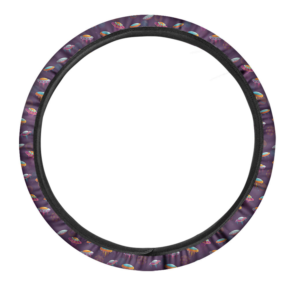 Colorful UFO Pattern Print Car Steering Wheel Cover