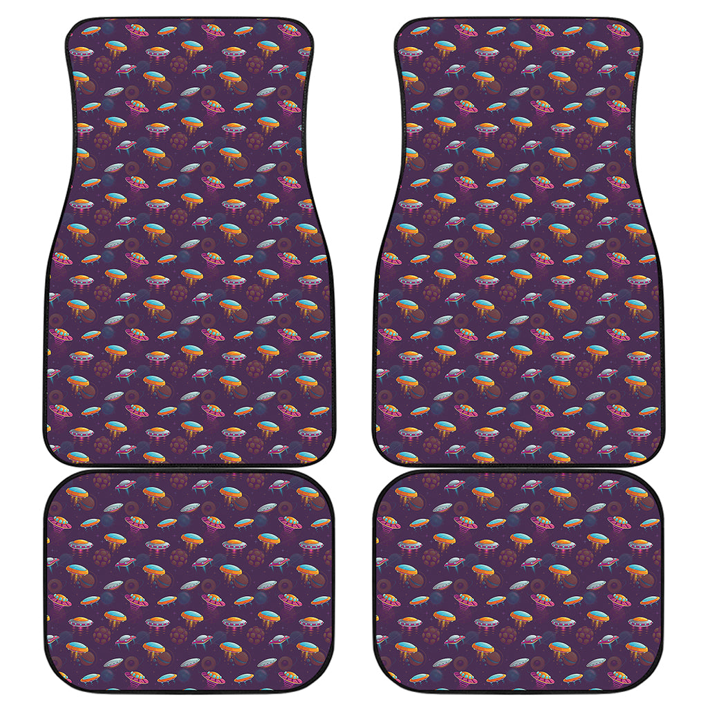 Colorful UFO Pattern Print Front and Back Car Floor Mats