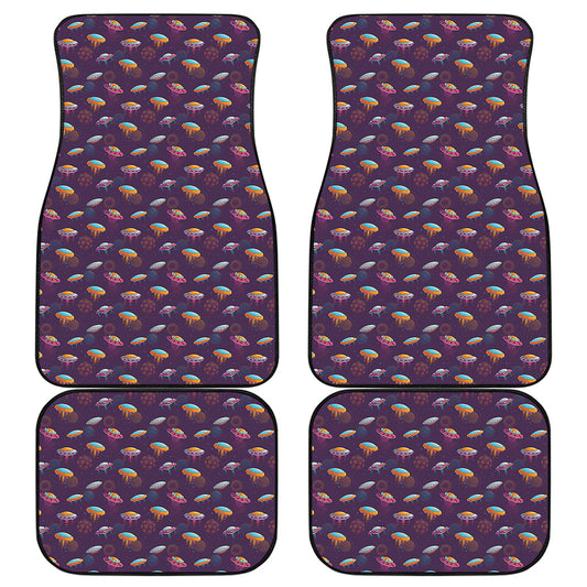 Colorful UFO Pattern Print Front and Back Car Floor Mats