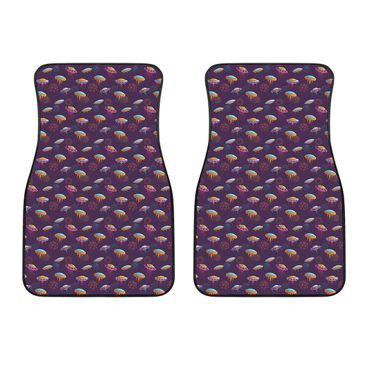 Colorful UFO Pattern Print Front Car Floor Mats