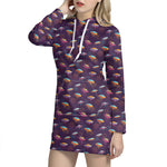 Colorful UFO Pattern Print Hoodie Dress