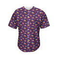 Colorful UFO Pattern Print Men's Baseball Jersey