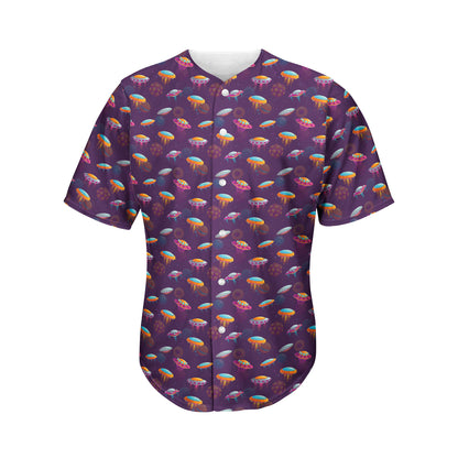 Colorful UFO Pattern Print Men's Baseball Jersey