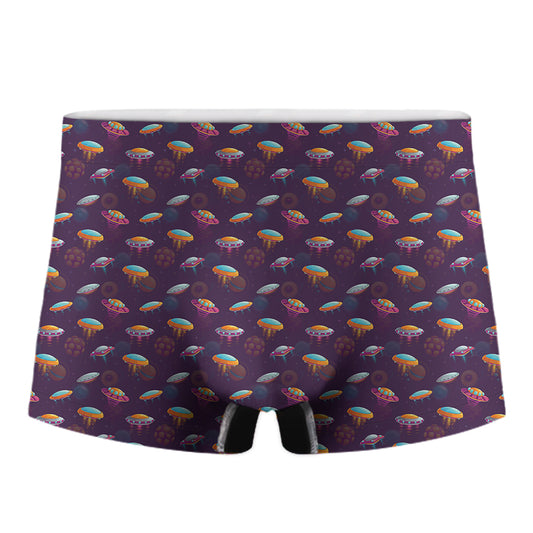 Colorful UFO Pattern Print Men's Boxer Briefs