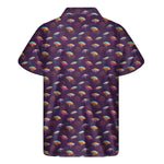 Colorful UFO Pattern Print Men's Short Sleeve Shirt