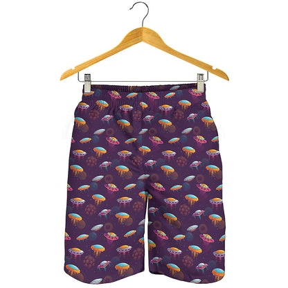 Colorful UFO Pattern Print Men's Shorts