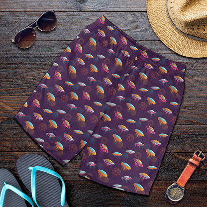 Colorful UFO Pattern Print Men's Shorts