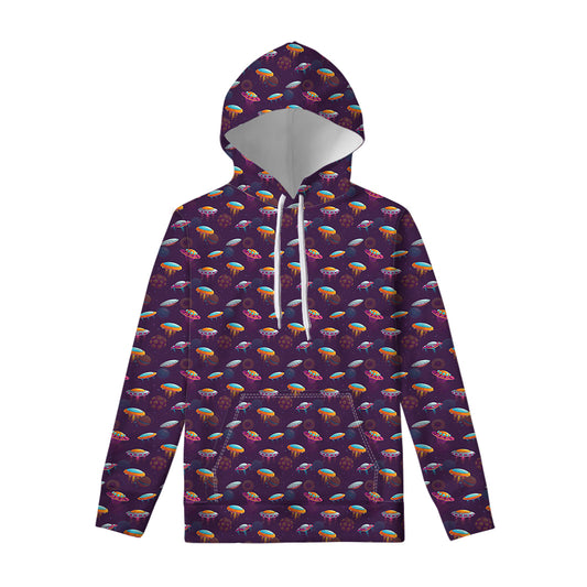 Colorful UFO Pattern Print Pullover Hoodie