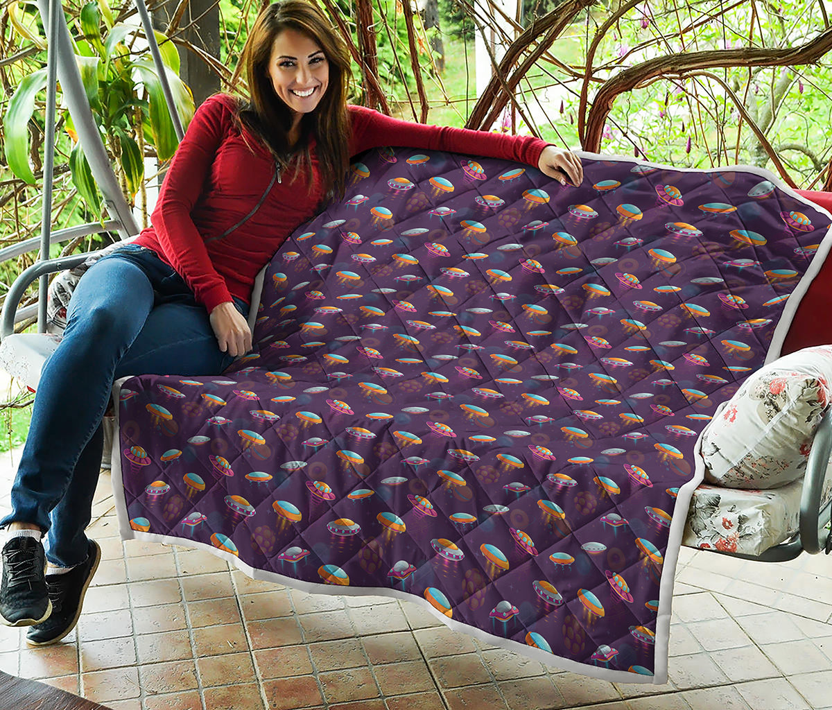 Colorful UFO Pattern Print Quilt