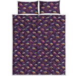 Colorful UFO Pattern Print Quilt Bed Set