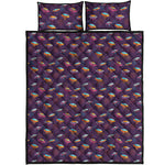 Colorful UFO Pattern Print Quilt Bed Set