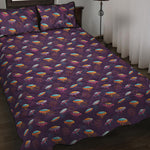 Colorful UFO Pattern Print Quilt Bed Set