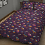 Colorful UFO Pattern Print Quilt Bed Set