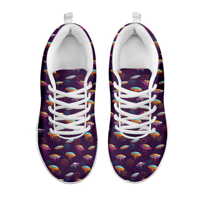 Colorful UFO Pattern Print White Sneakers