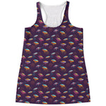 Colorful UFO Pattern Print Women's Racerback Tank Top