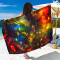 Colorful Universe Galaxy Space Print Beach Sarong Wrap
