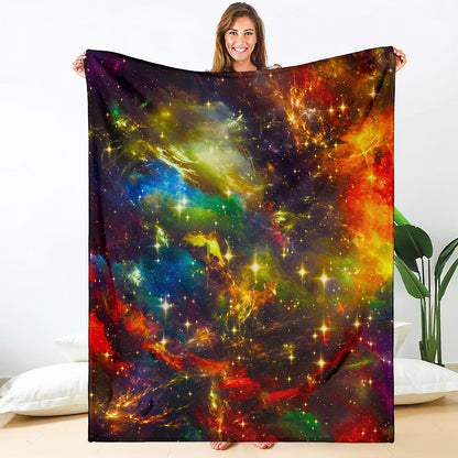 Colorful Universe Galaxy Space Print Blanket