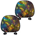 Colorful Universe Galaxy Space Print Car Headrest Covers