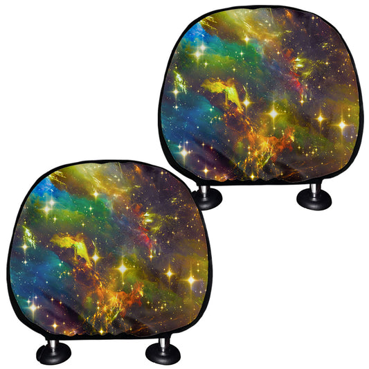 Colorful Universe Galaxy Space Print Car Headrest Covers