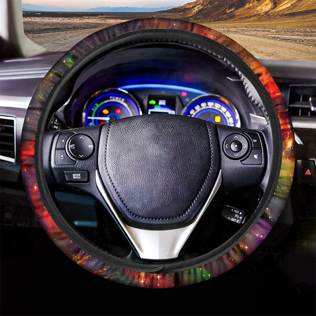 Colorful Universe Galaxy Space Print Car Steering Wheel Cover