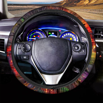 Colorful Universe Galaxy Space Print Car Steering Wheel Cover
