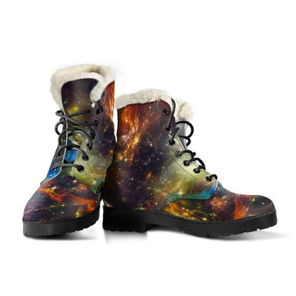 Colorful Universe Galaxy Space Print Comfy Boots GearFrost