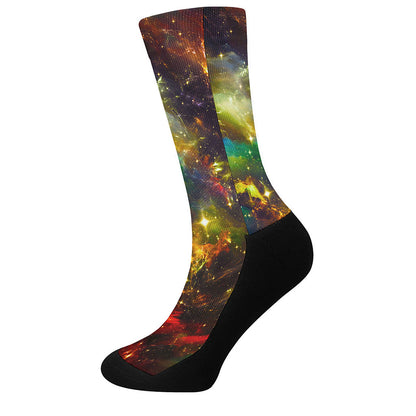 Colorful Universe Galaxy Space Print Crew Socks