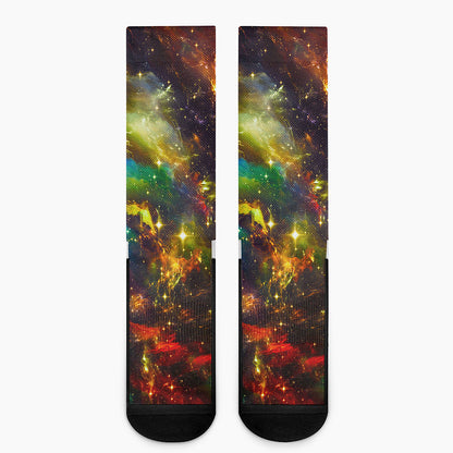 Colorful Universe Galaxy Space Print Crew Socks