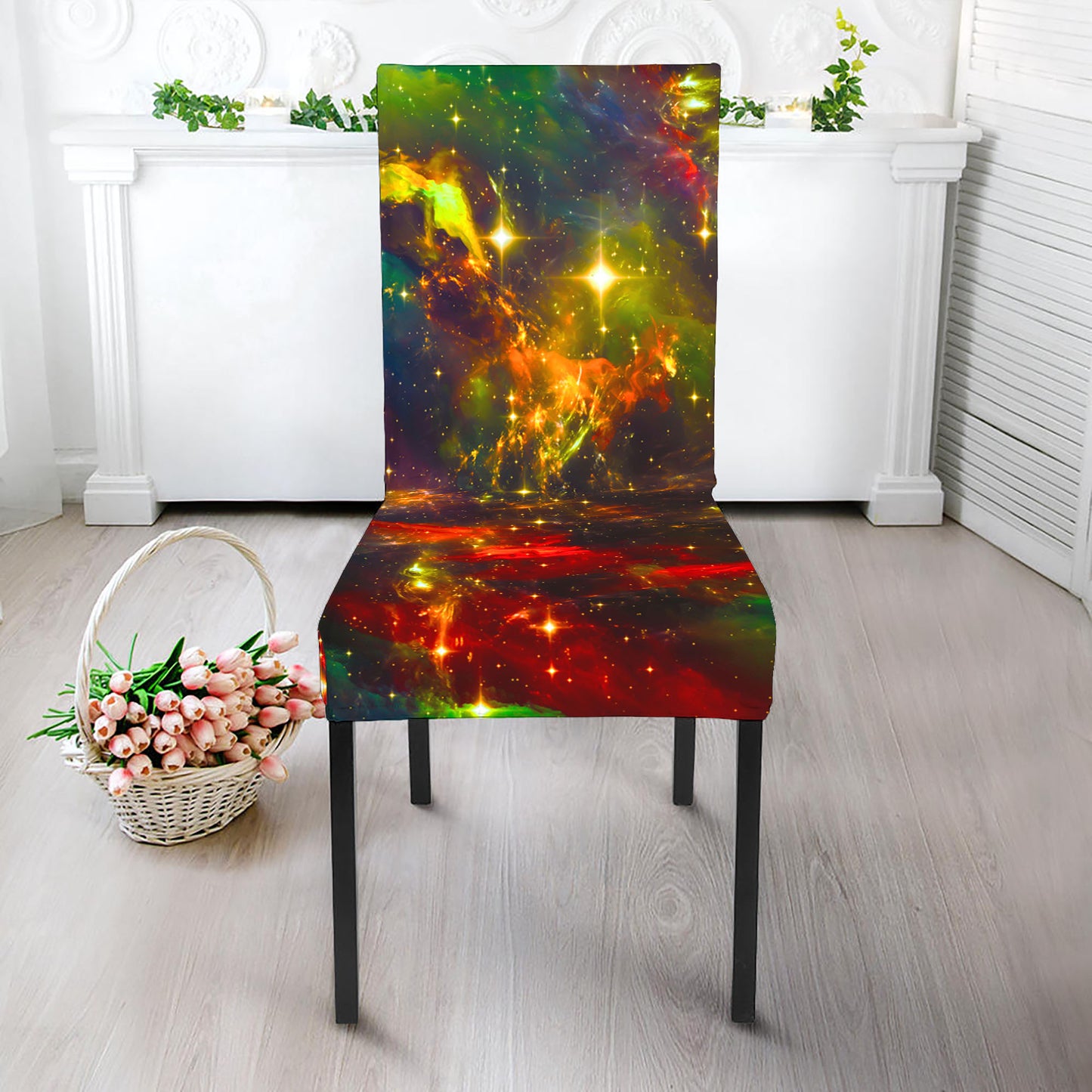 Colorful Universe Galaxy Space Print Dining Chair Slipcover