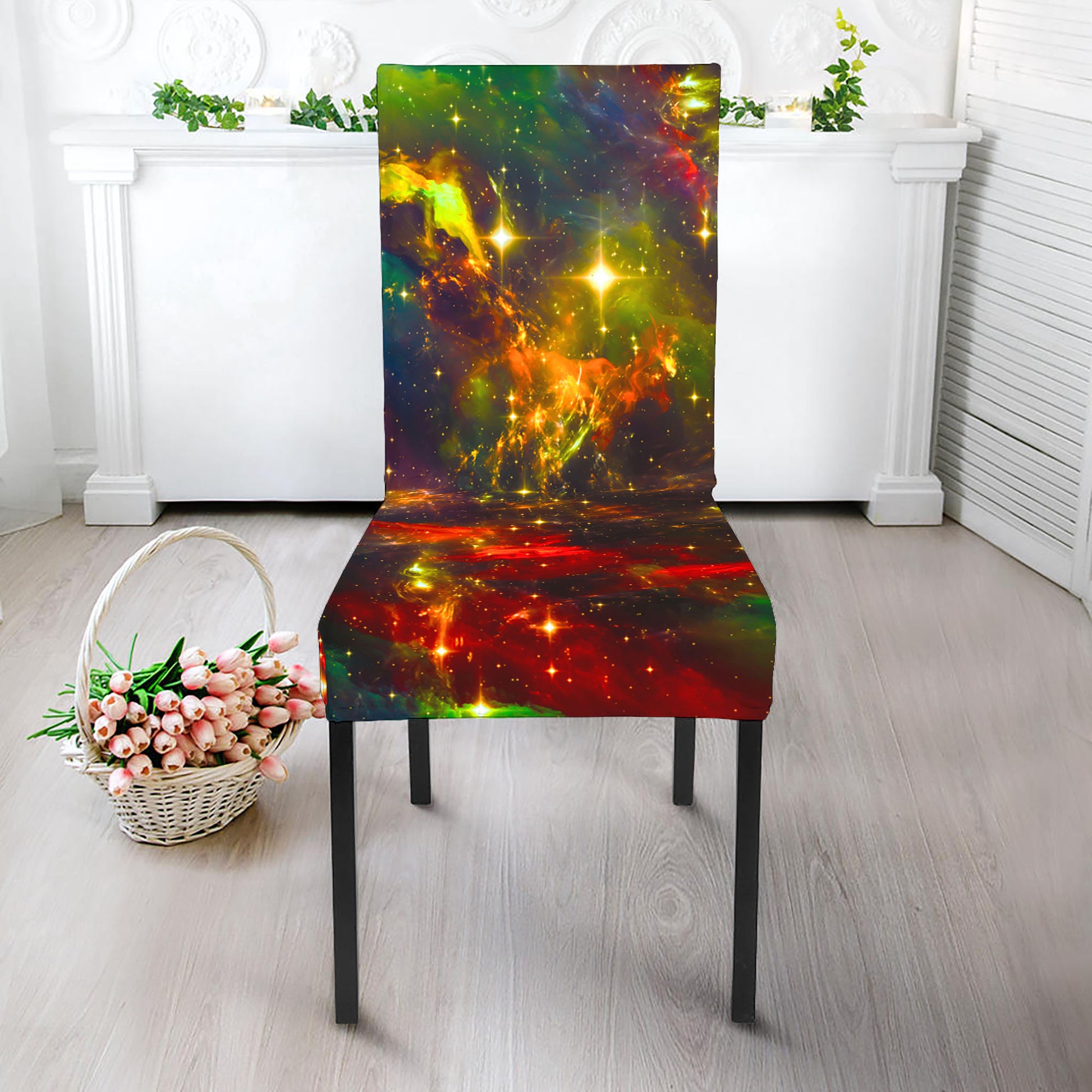 Colorful Universe Galaxy Space Print Dining Chair Slipcover