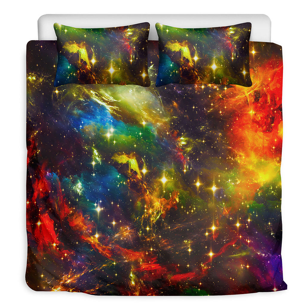 Colorful Universe Galaxy Space Print Duvet Cover Bedding Set