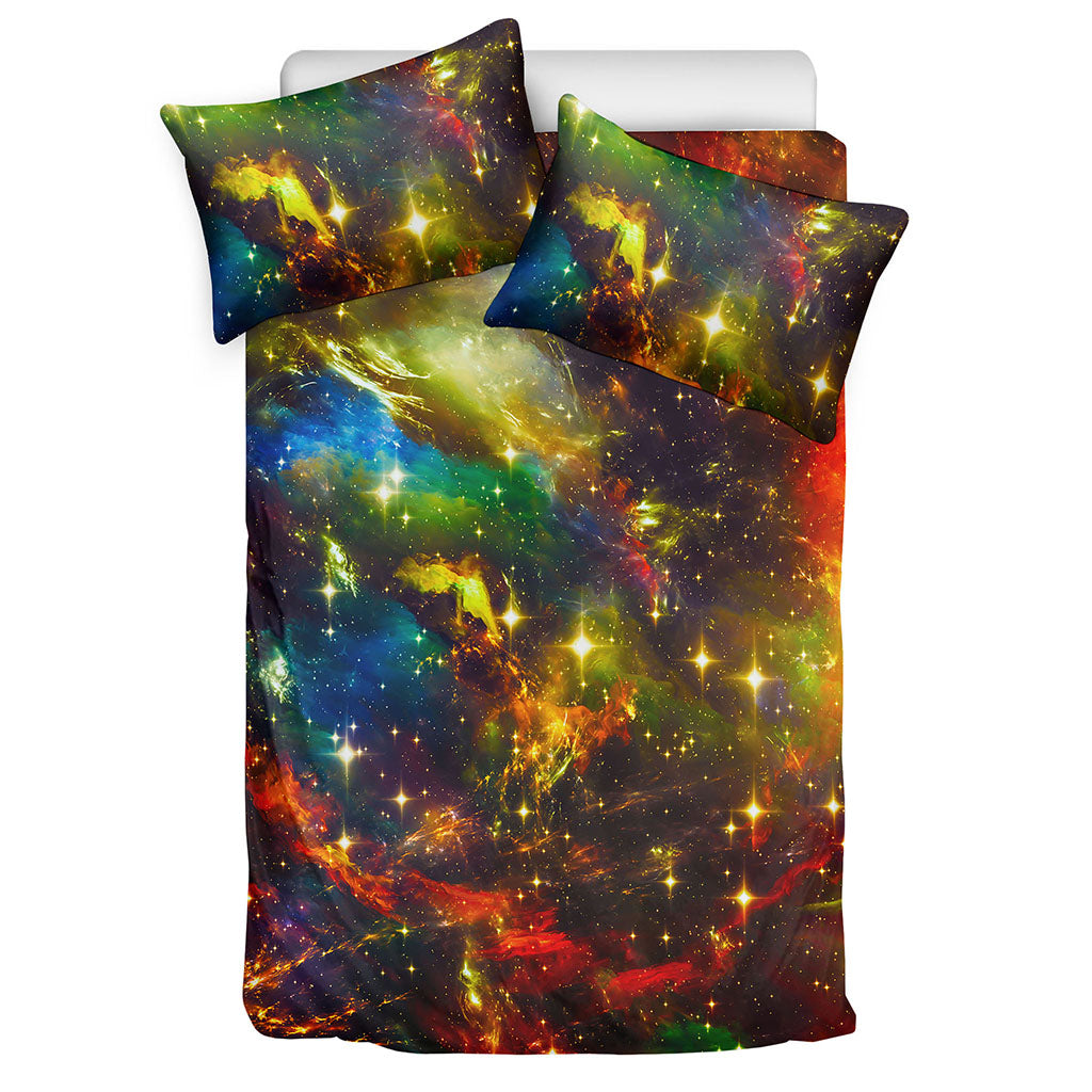 Colorful Universe Galaxy Space Print Duvet Cover Bedding Set