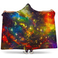 Colorful Universe Galaxy Space Print Hooded Blanket