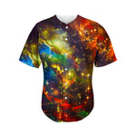 Colorful Universe Galaxy Space Print Men's Baseball Jersey