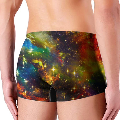 Colorful Universe Galaxy Space Print Men's Boxer Briefs