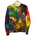 Colorful Universe Galaxy Space Print Men's Crewneck Sweatshirt