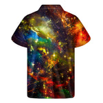Colorful Universe Galaxy Space Print Men's Short Sleeve Shirt