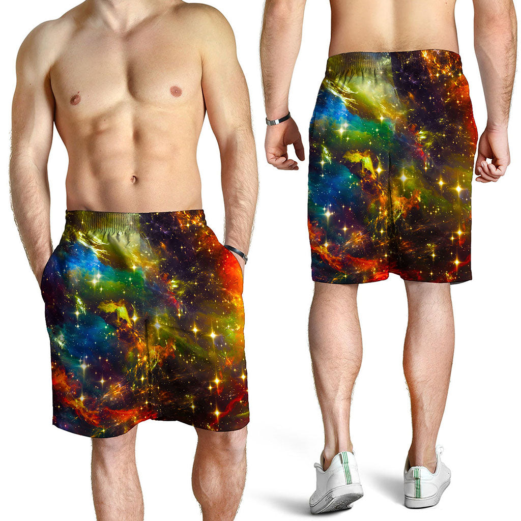 Colorful Universe Galaxy Space Print Men's Shorts