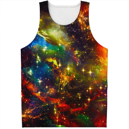 Colorful Universe Galaxy Space Print Men's Tank Top