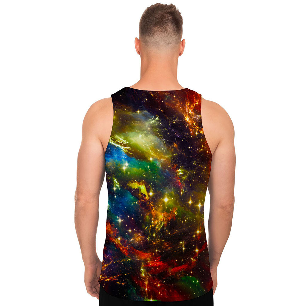 Colorful Universe Galaxy Space Print Men's Tank Top