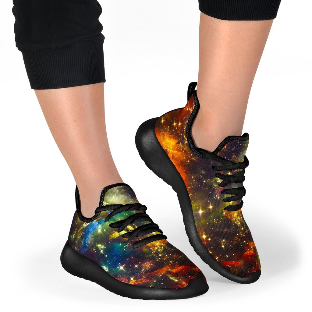 Colorful Universe Galaxy Space Print Mesh Knit Shoes GearFrost