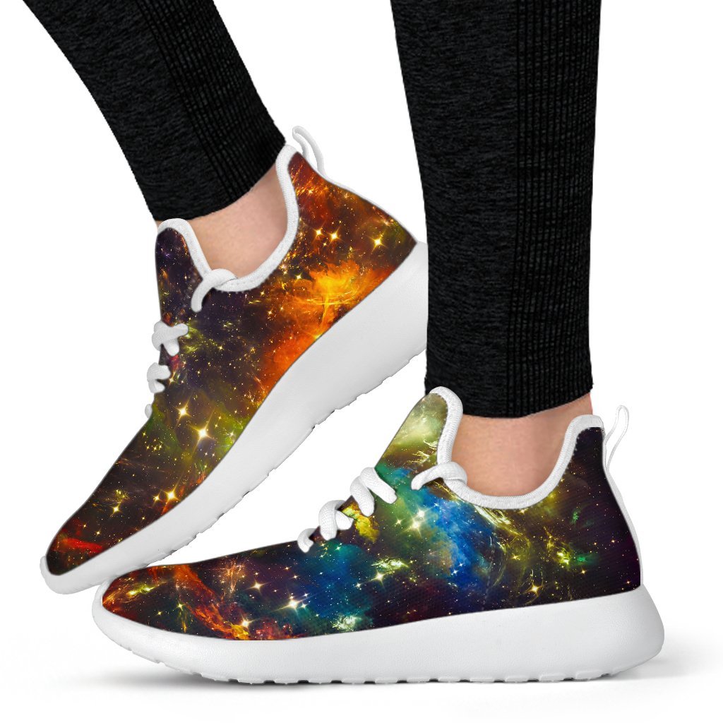 Colorful Universe Galaxy Space Print Mesh Knit Shoes GearFrost