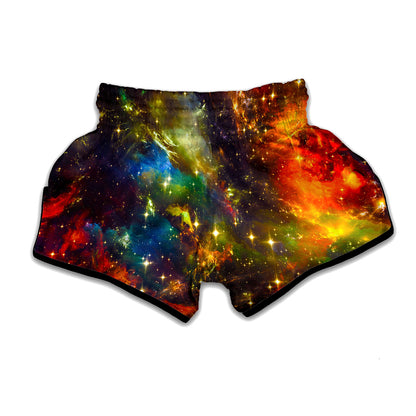 Colorful Universe Galaxy Space Print Muay Thai Boxing Shorts